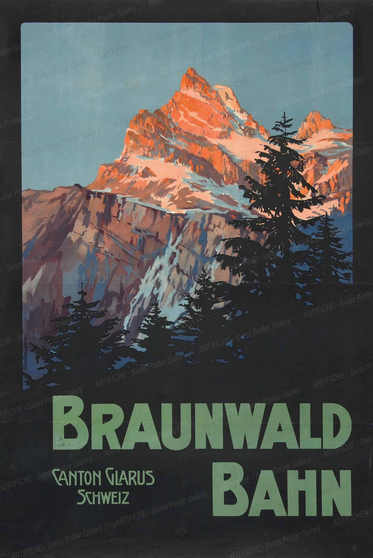 Braunwald Funicular – Canton of Glarus – Switzerland, Artist unknown