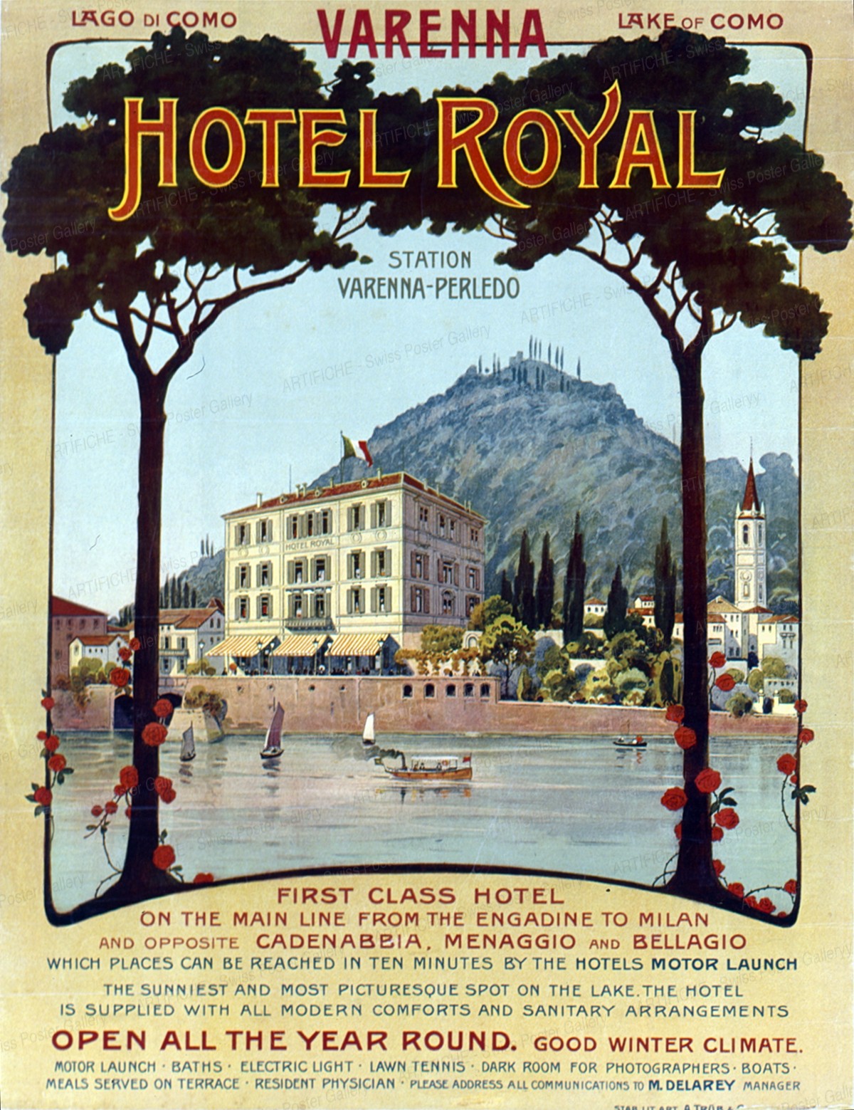 VARENNA – HOTEL ROYAL – Lago di Como, Artist unknown