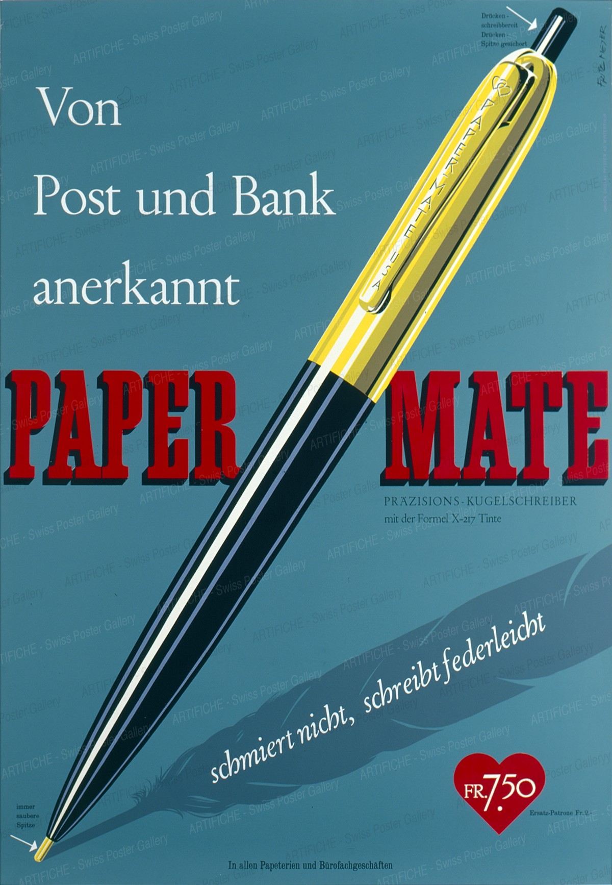 Paper-Mate – accepted by banks & post offices, Fritz Meyer