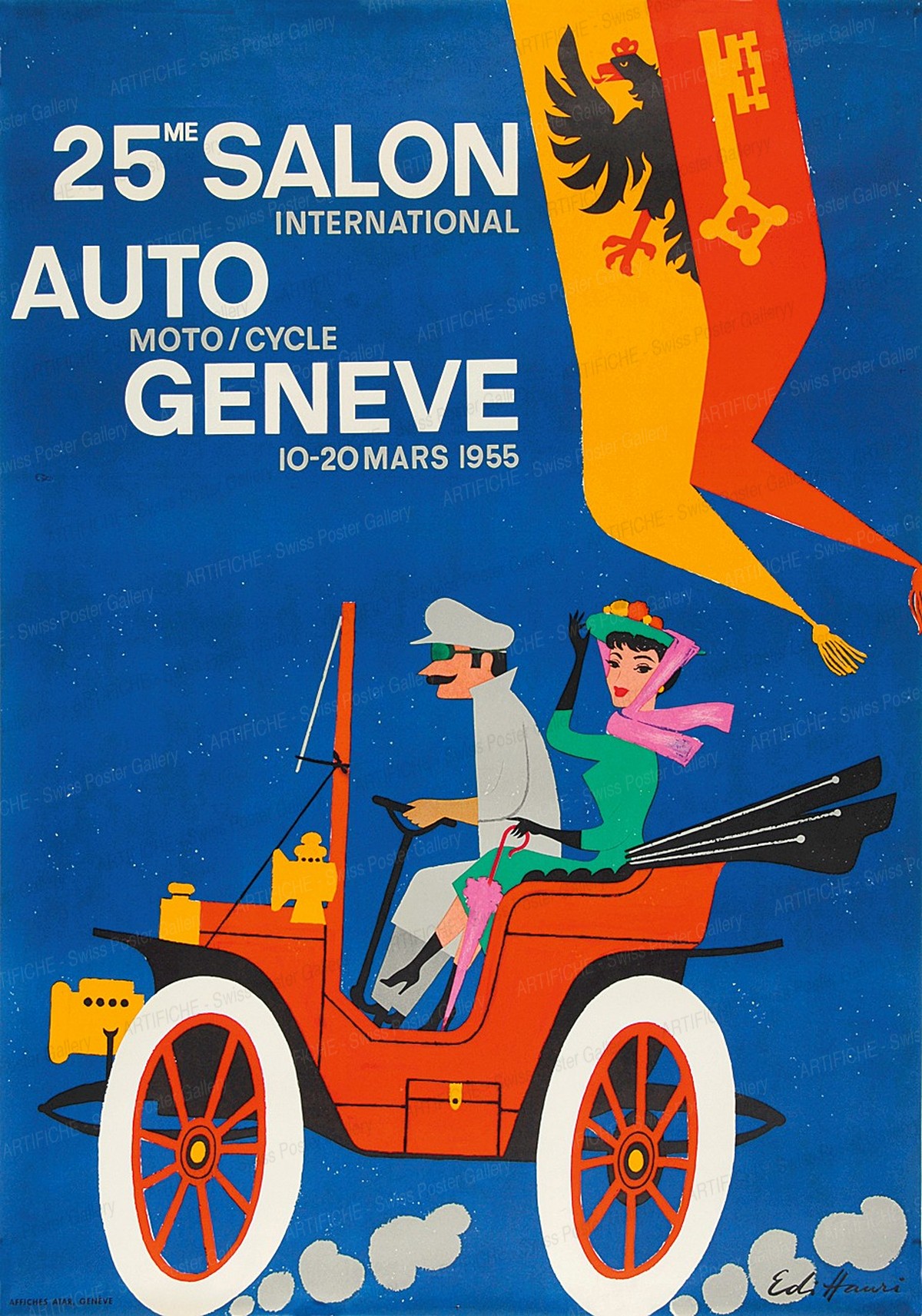 25me SALON International AUTO Moto / Cycle GENEVE 10 – 20 Mars 1955, Edi Hauri