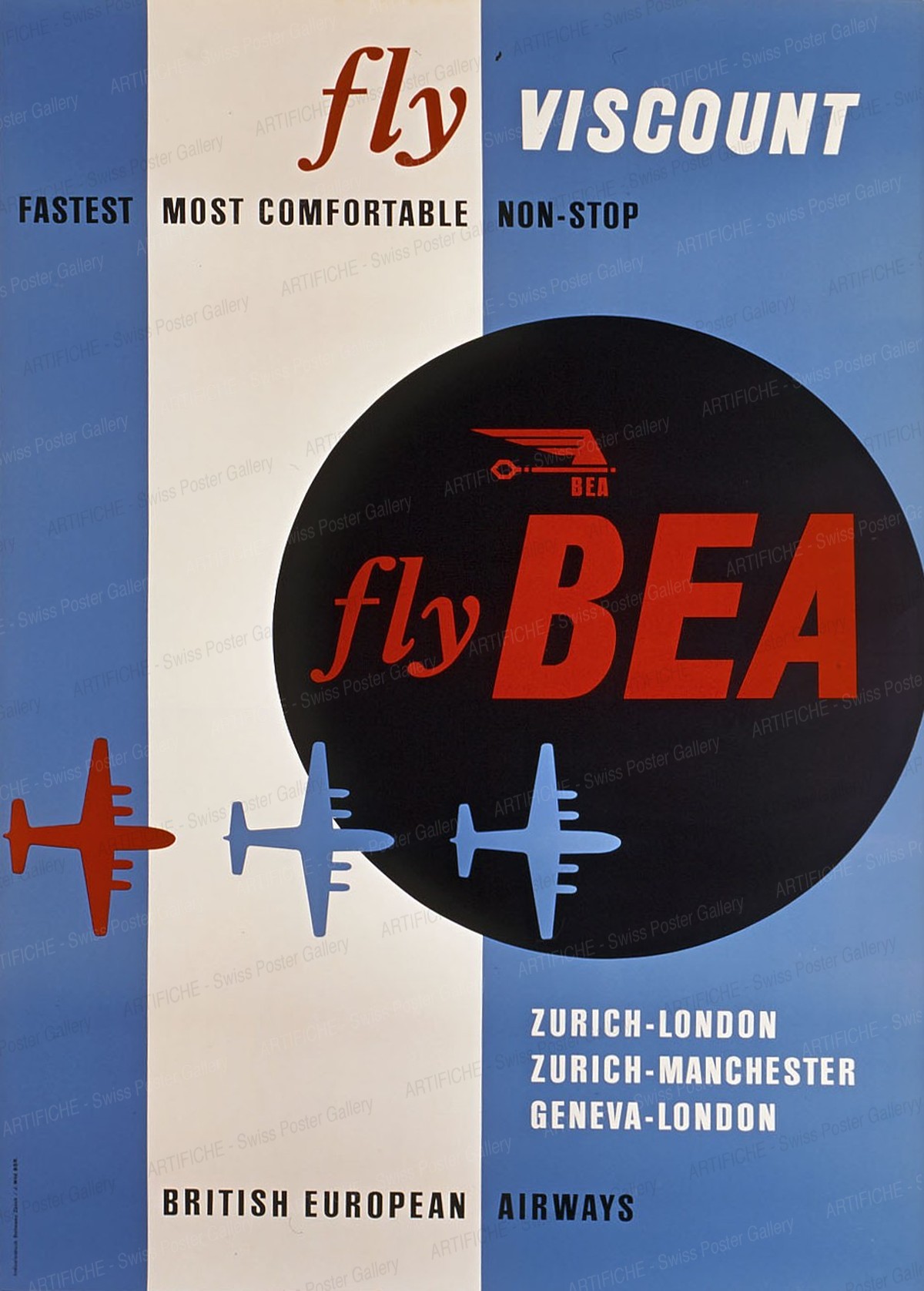 Fly Viscount – Fly BEA – fastest most comfortable NON-STOP, J. Wild