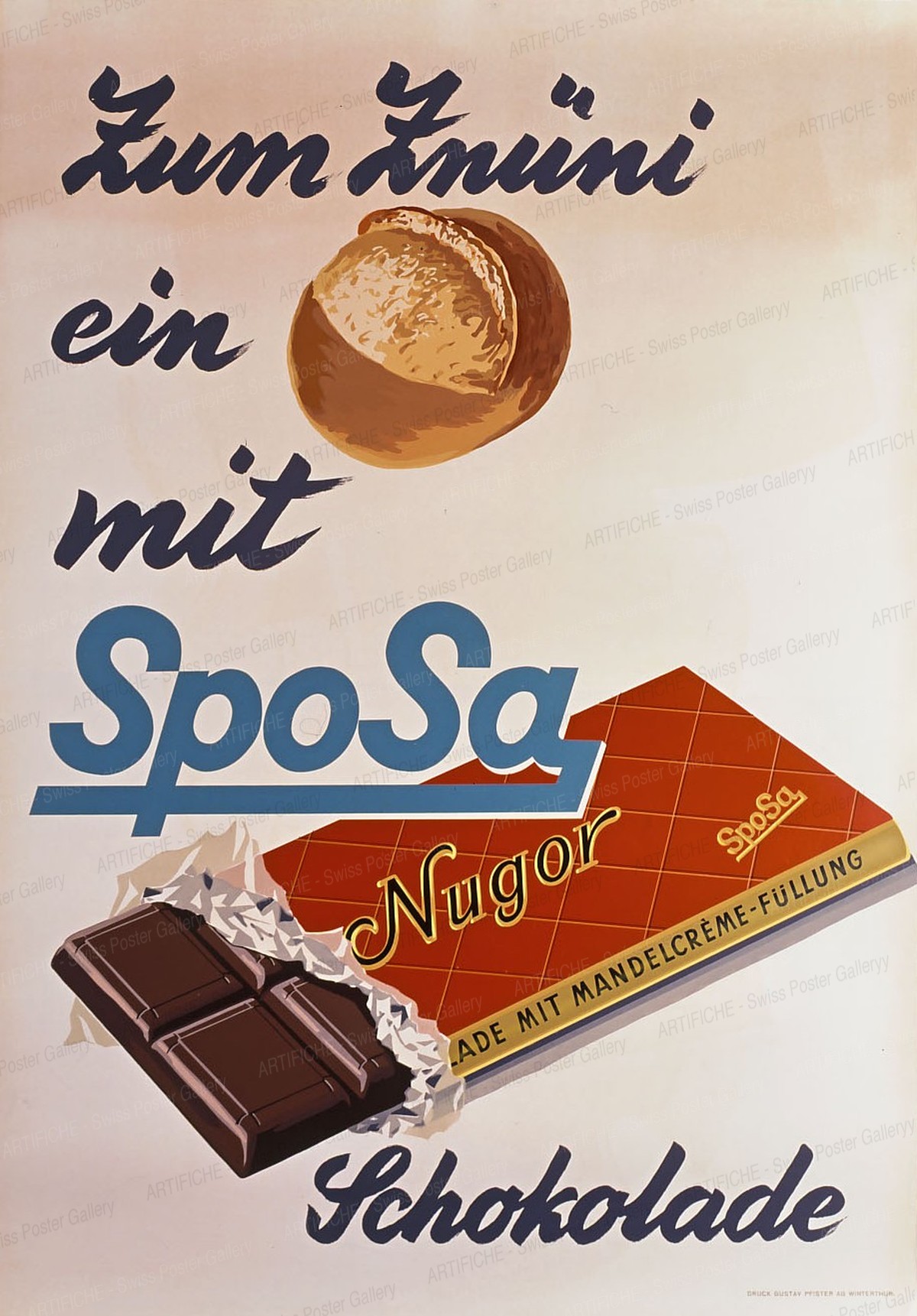SpoSa Nugor – Zum Znüni … ein (Brötli) mit SpoSA Schokolade, Artist unknown