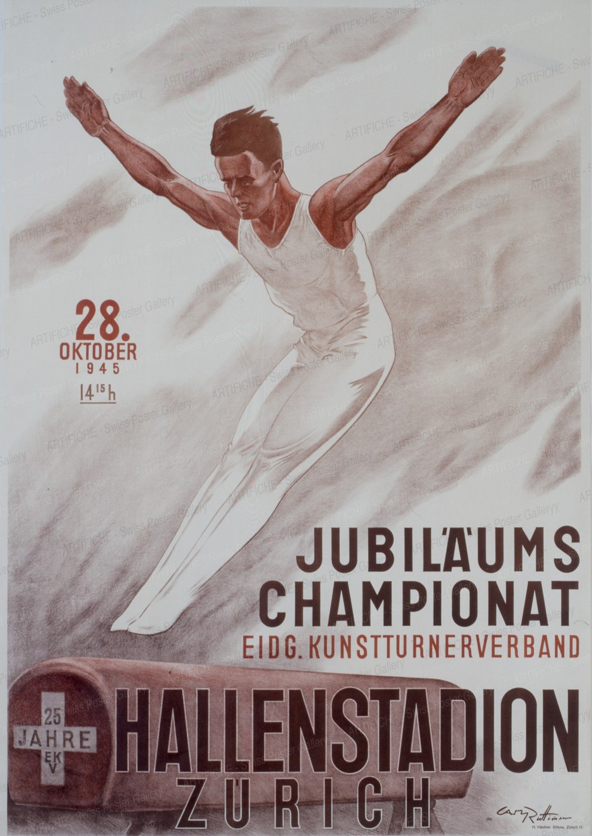 JUBILÄUMS CHAMPIONAT – Eidg. Kunstturnerverband – HALLENSTADION ZÜRICH – 28. Oktober 1945, Carl Rüttimann