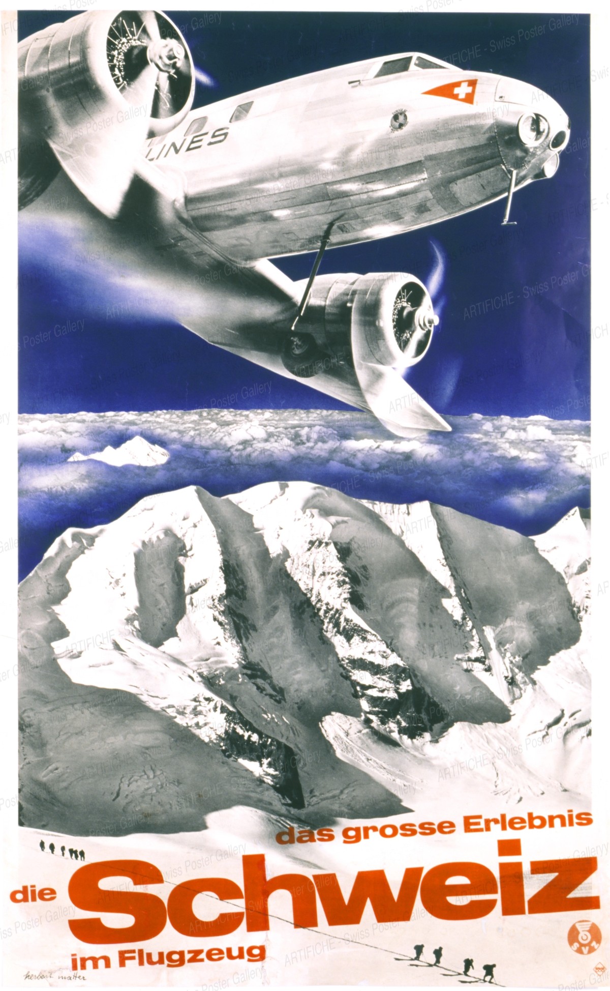 Switzerland – Travelling by Airplane DC-2, Herbert Matter