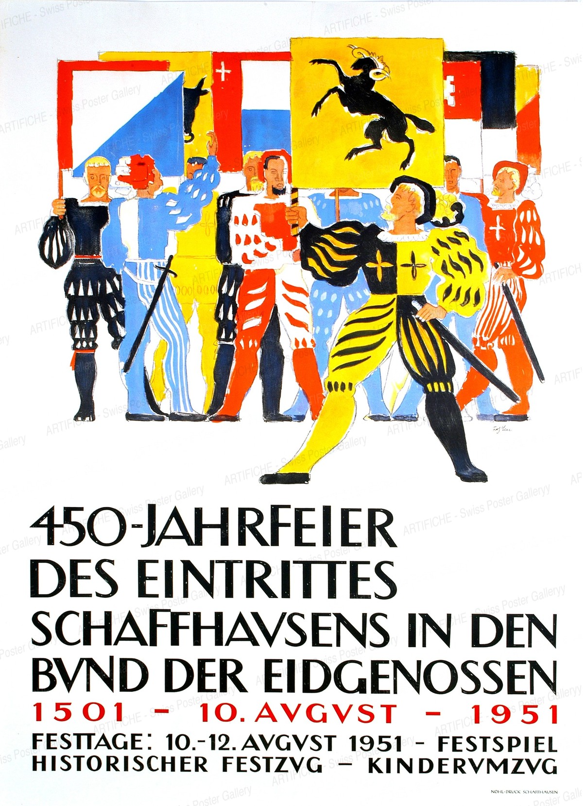 450 Jahrfeier des Eintrittes Schaffhausens in den Bund, Artist unknown