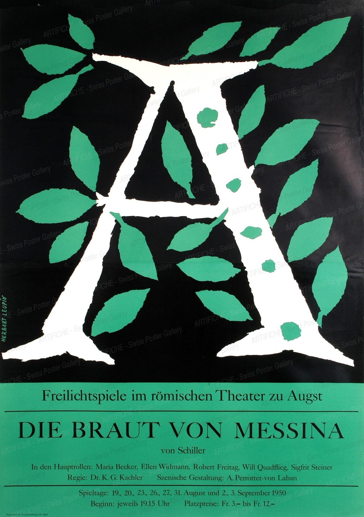 Die Braut von Messina – Maria Becker – Theater zu Augst von Friedrich Schiller, Herbert Leupin