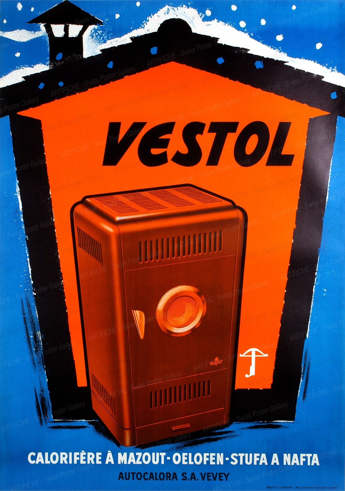Vestol Calorifère à mazot – Autocalora SA Vevey, Artist unknown