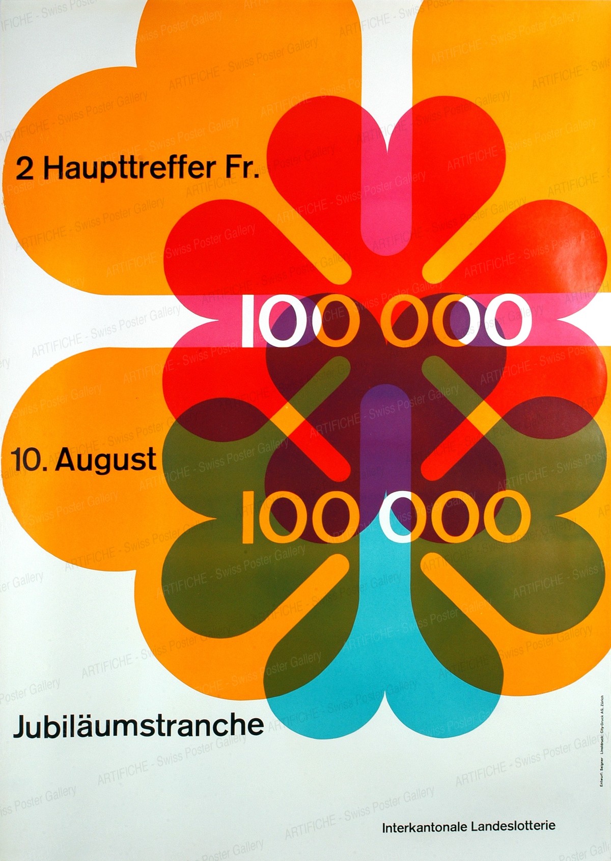 Internationale Landes Lotterie – Jubiläum – 10. August, Fritz Seigner