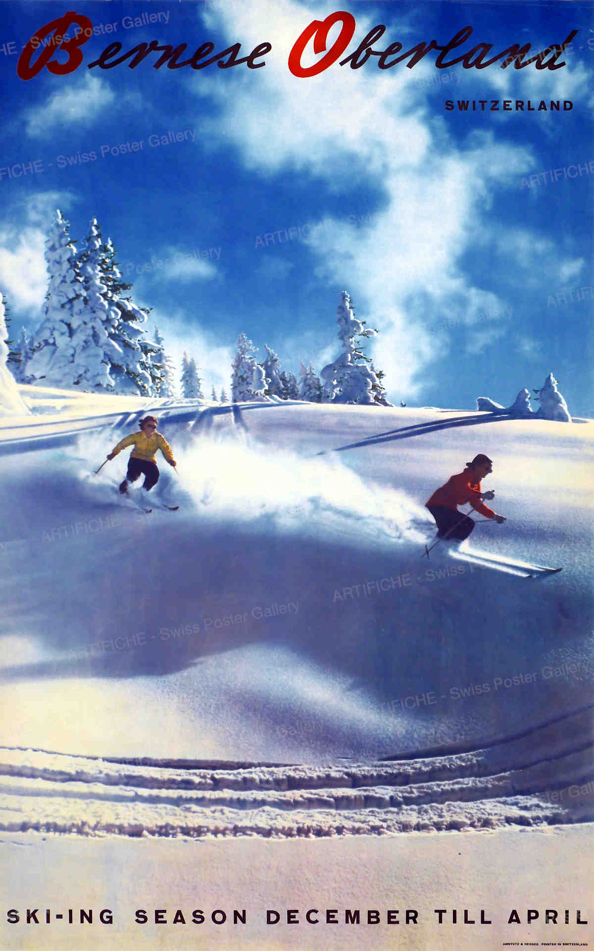 Bernese Oberland – Switzerland – Ski-ing season December till April, 20. Jh. Amstutz & Herdeg