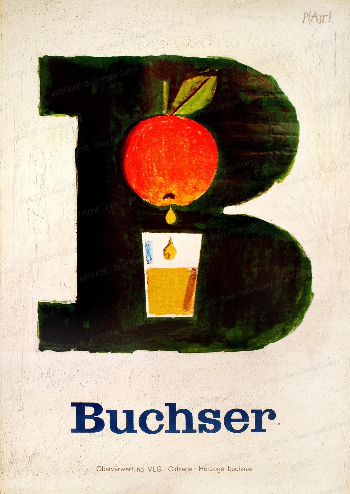 Buchser fruit drinks, Celestino Piatti