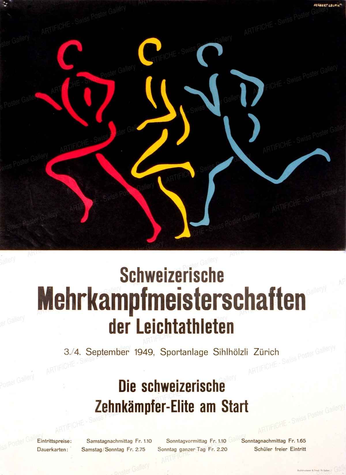 Schweizerische Mehrkampfmeisterschaften der Leichtathleten – 1949 – Sportanlage Sihlhölzli Zürich, Herbert Leupin