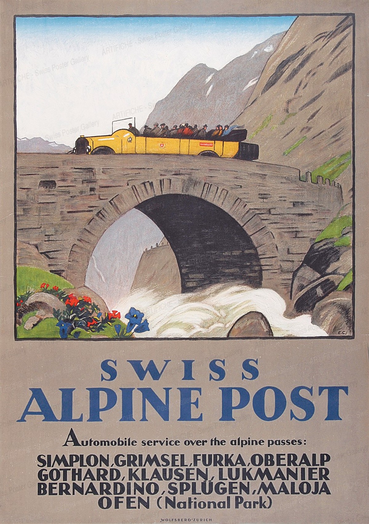 SWISS ALPINE POST – Automobile service over the alpine passes, Emil Cardinaux