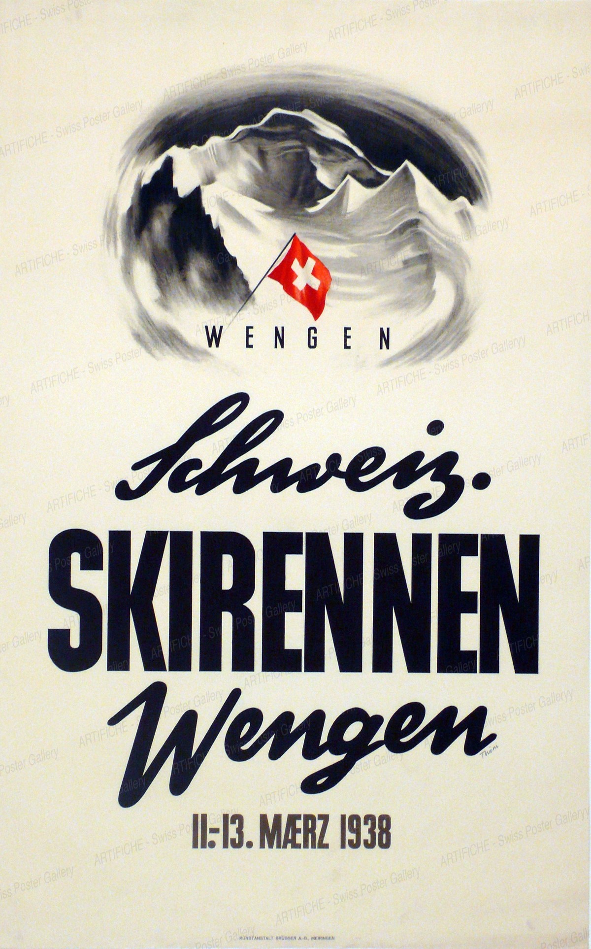 Schweiz. Skirennen Wengen 11.-13. März 1938, Hans Thöni