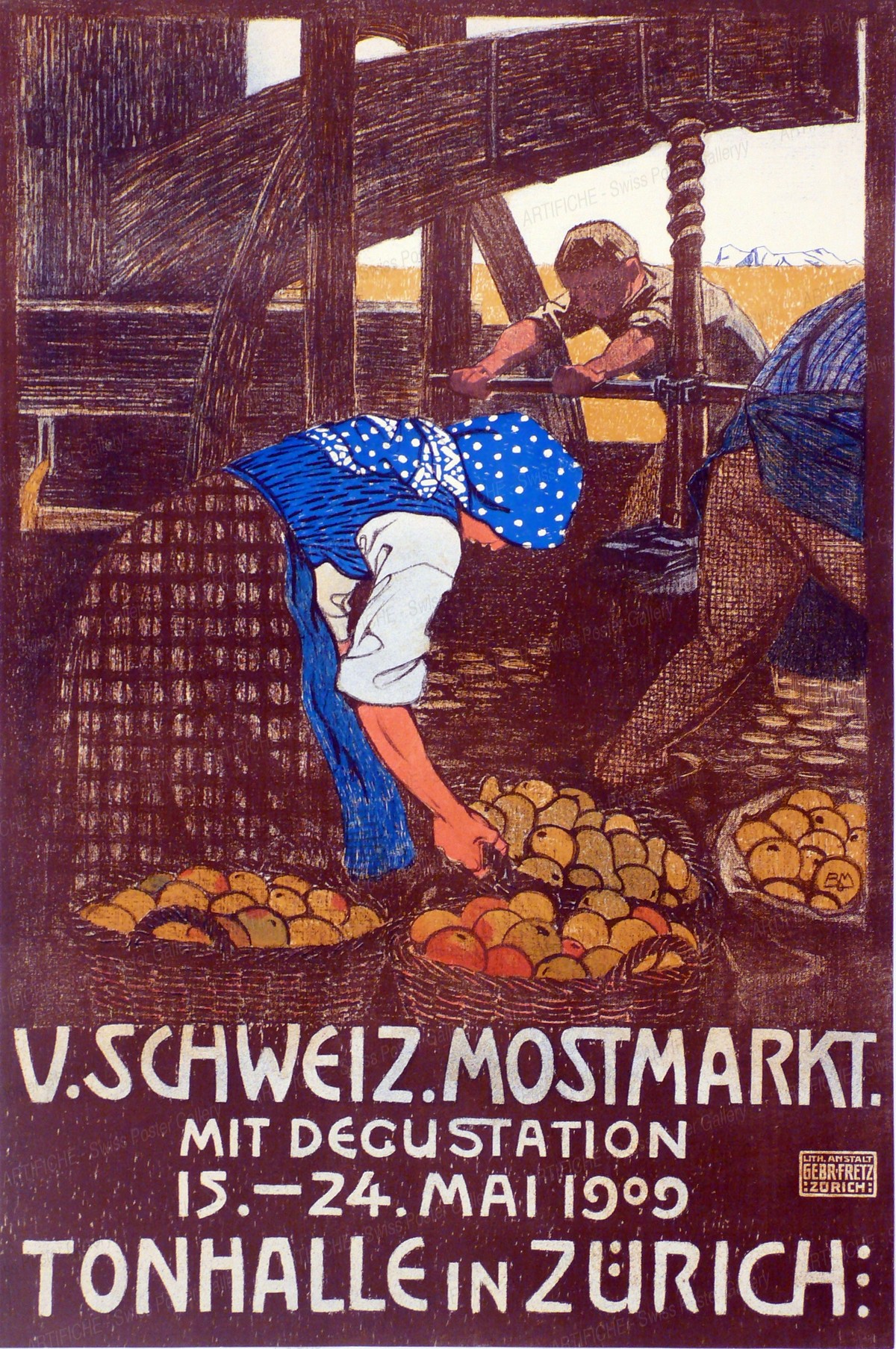 V. Schweiz. Mostmarkt mit Degusationen 1909 Tonhalle in Zürich, Burkhard Mangold
