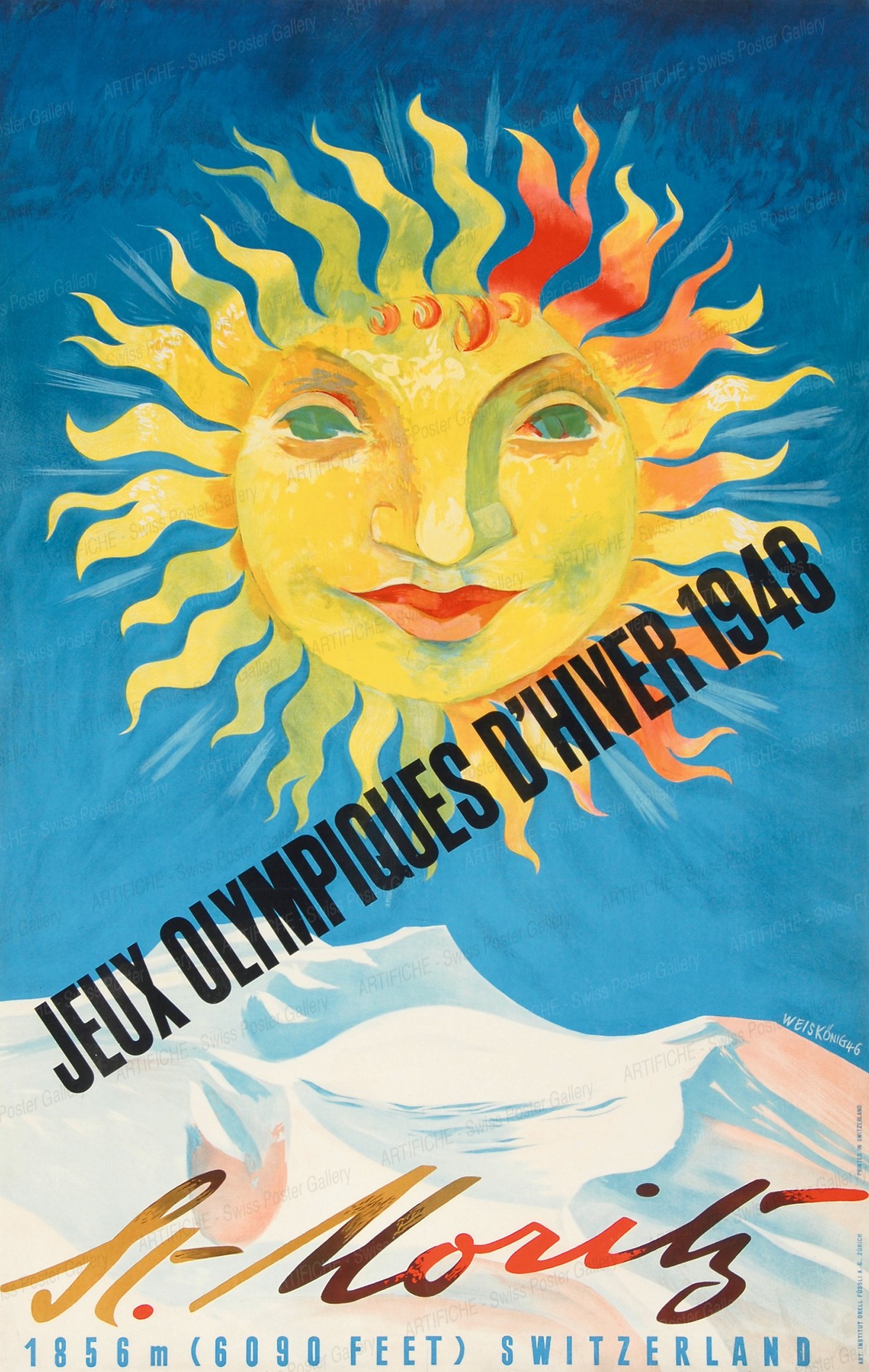 St. Moritz – Jeux Olympiques d’Hiver 1948 – 1856 m (6090 feet) Switzerland, Werner Weiskönig