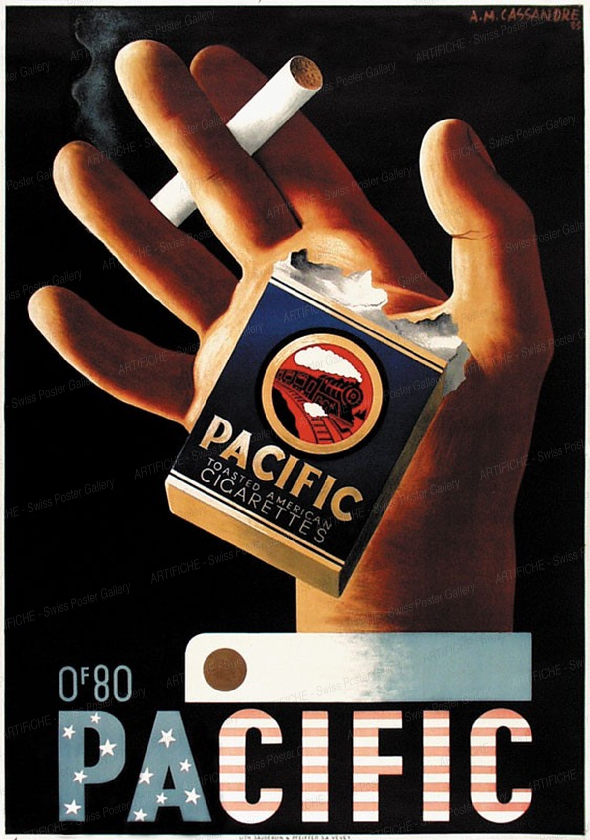 PACIFIC – Toasted American Cigarettes, Cassandre (Adolphe Mouron)