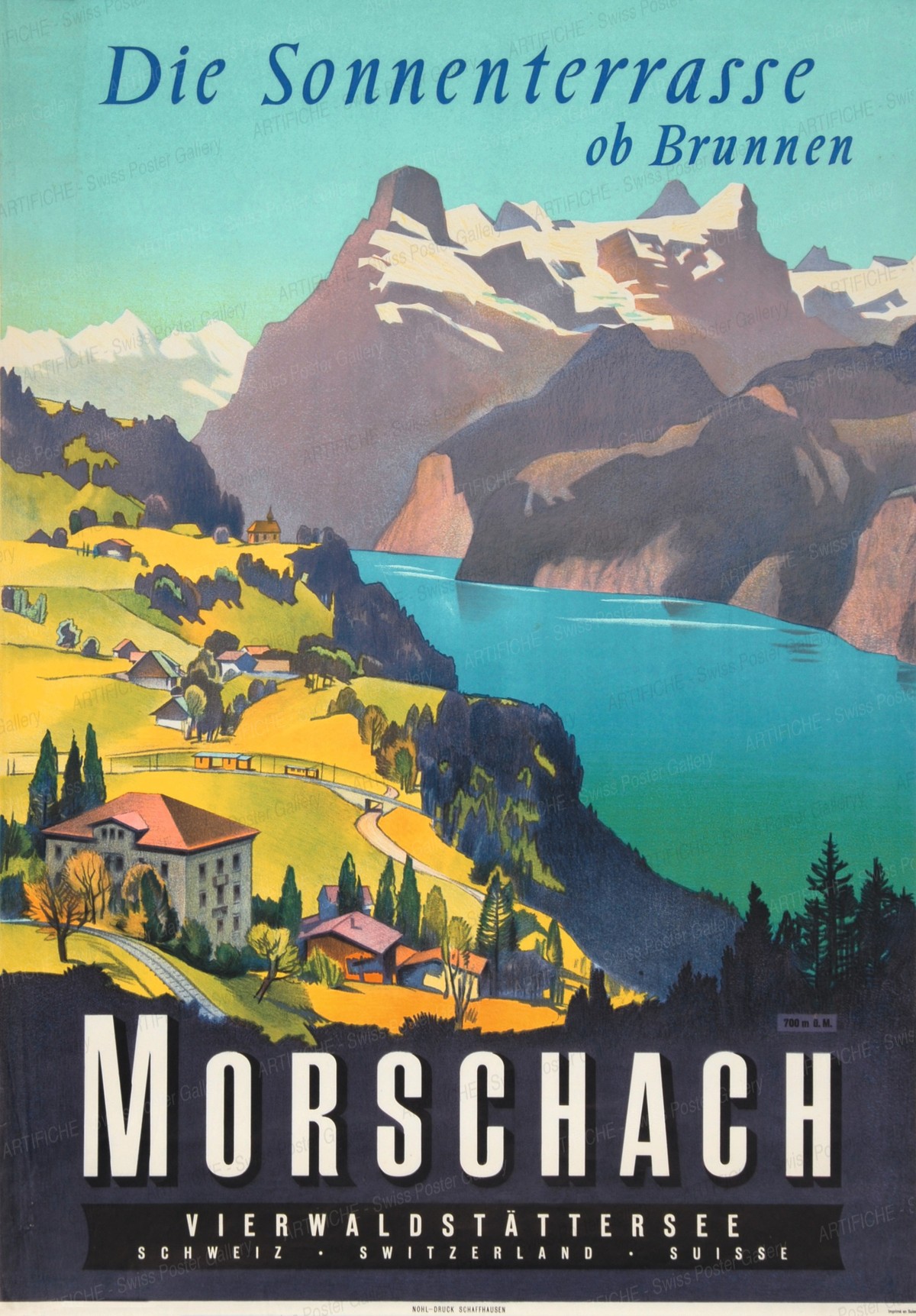 Morschach – Sunny Terrace above Brunnen – Lake Lucerne, Artist unknown