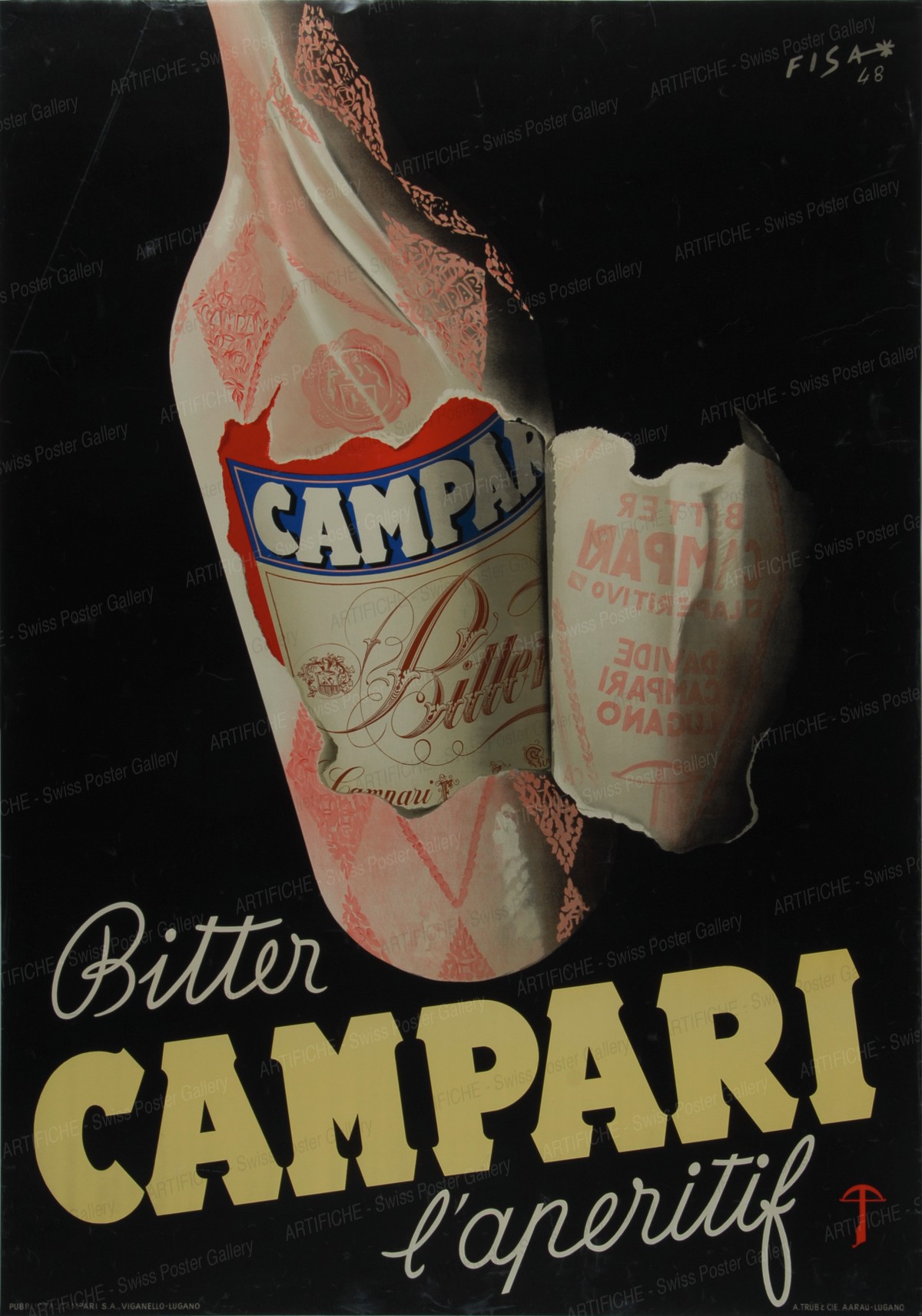Bitter Campari aperitif, Carlo Fisanotti