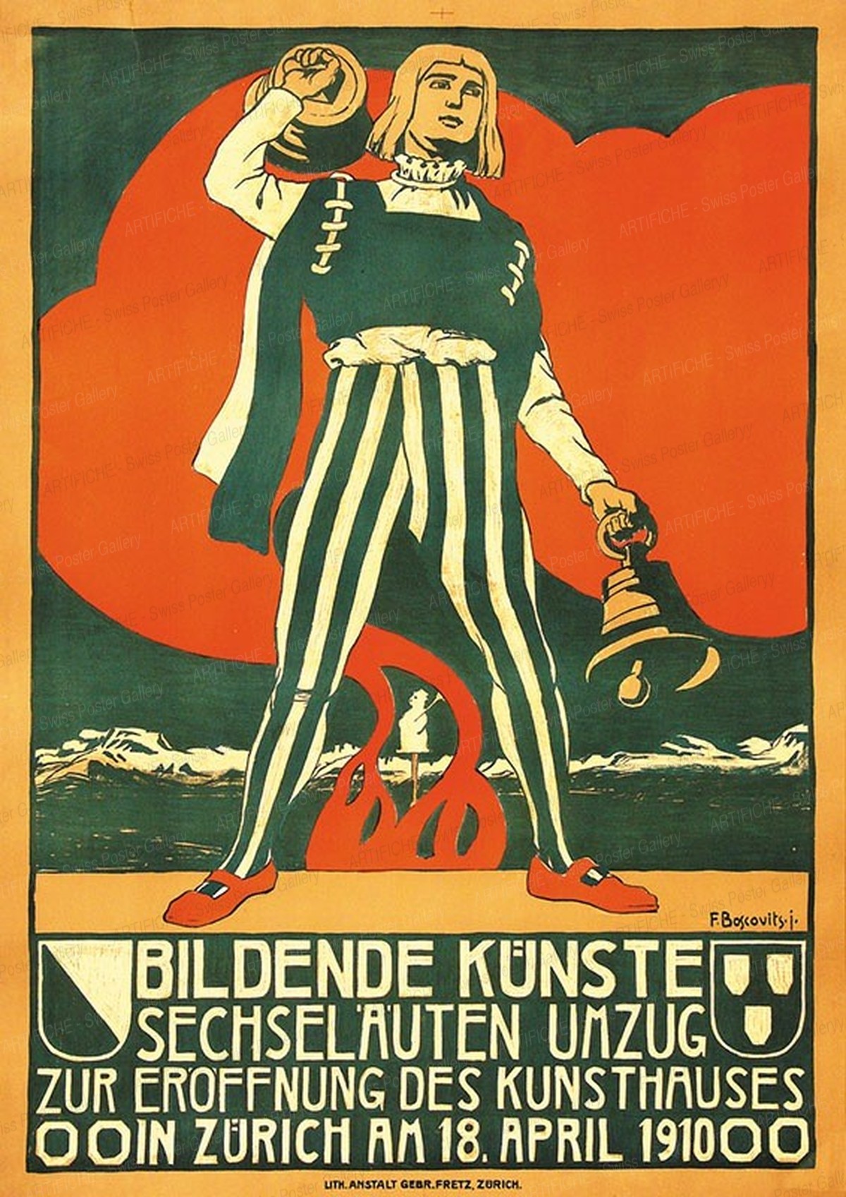 Sechseläuten-Umzug – Bildende Künste – Zur Eröffnung des Kunsthauses 1910, Fritz jun. Boscovits