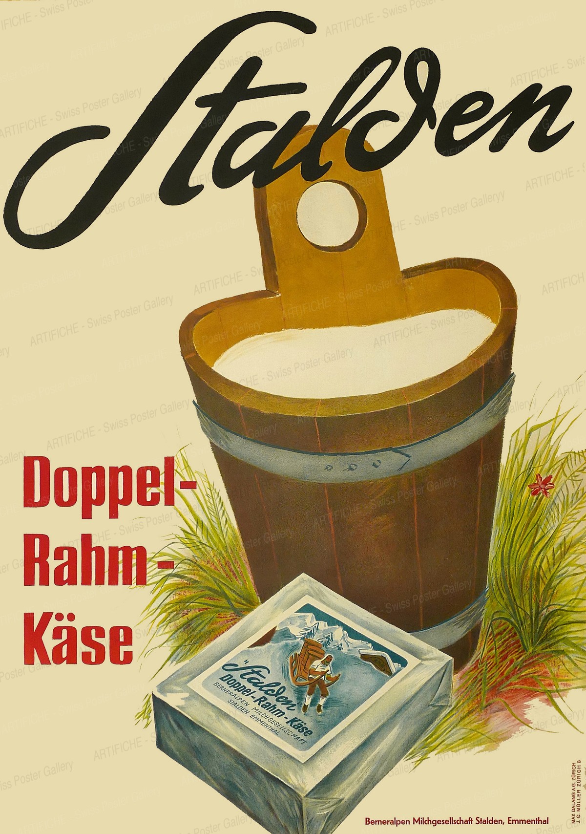 Stalden Doppel-Rahm-Käse, Dalang, Max (1882-1965), Carigiet, Alois (1902-1985)