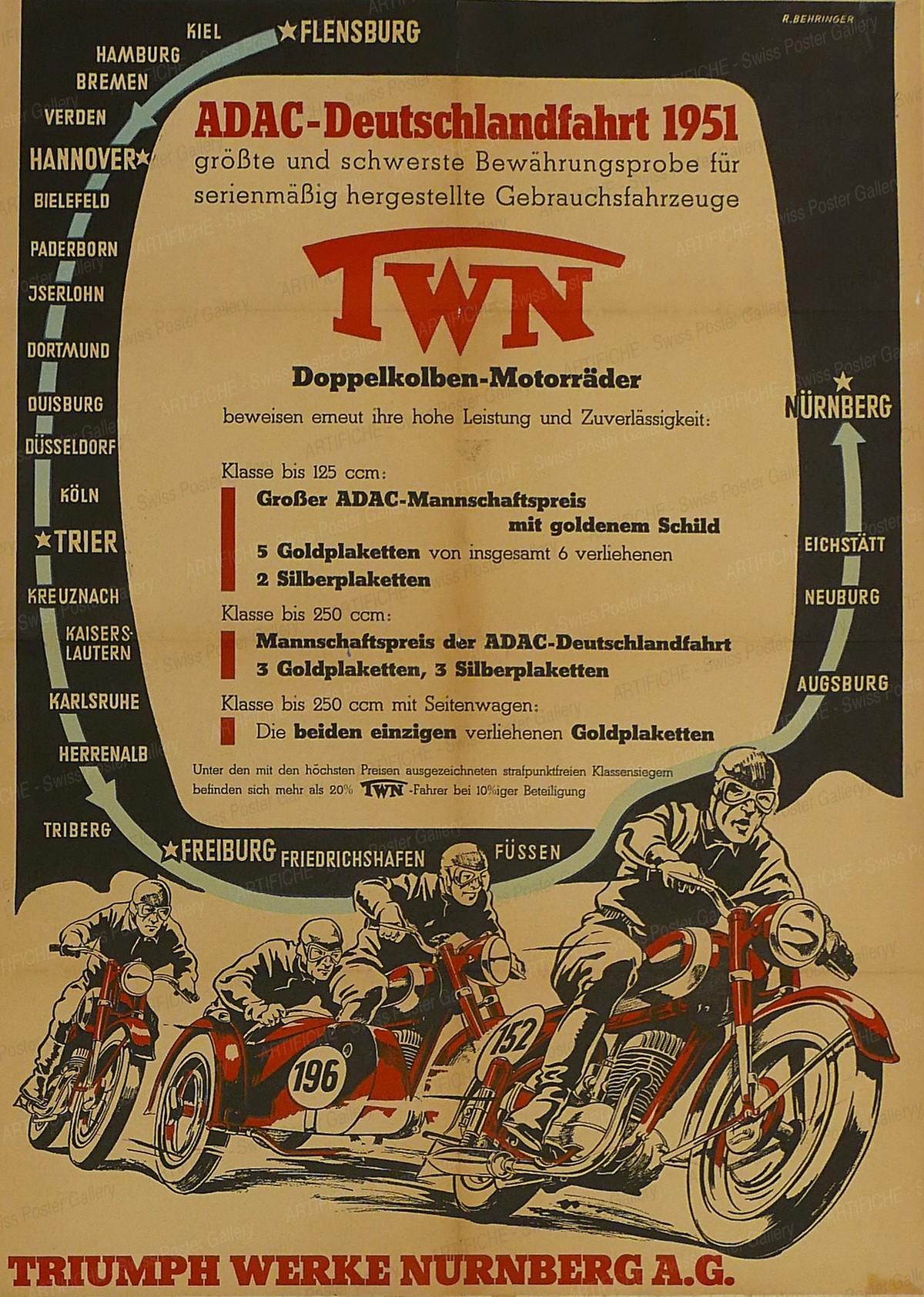 ADAC-Deutschlandfahrt 1951 – Triumph-Werke Nürnberg, R. Behringer