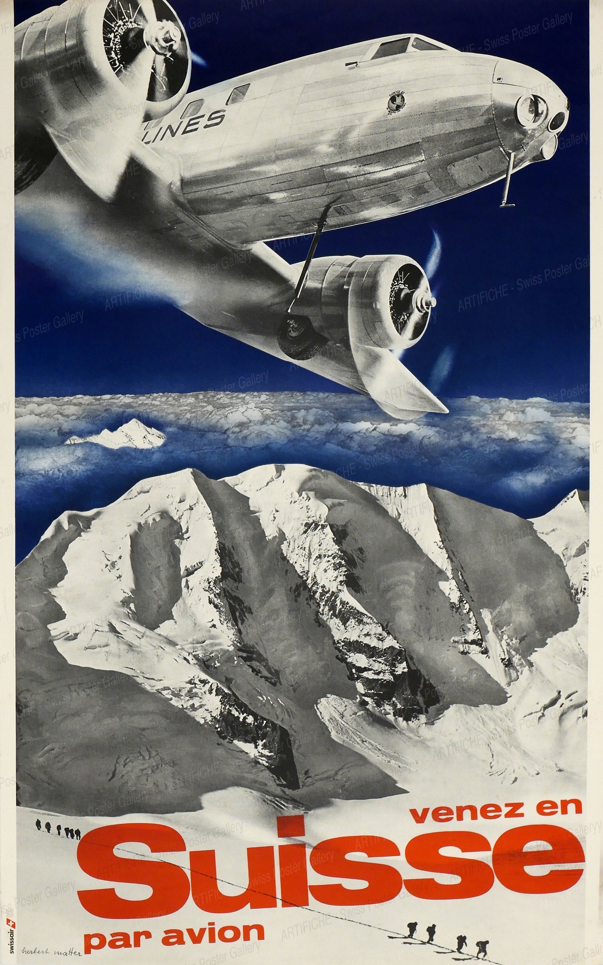 Switzerland – Travelling by Airplane DC-2, Herbert Matter