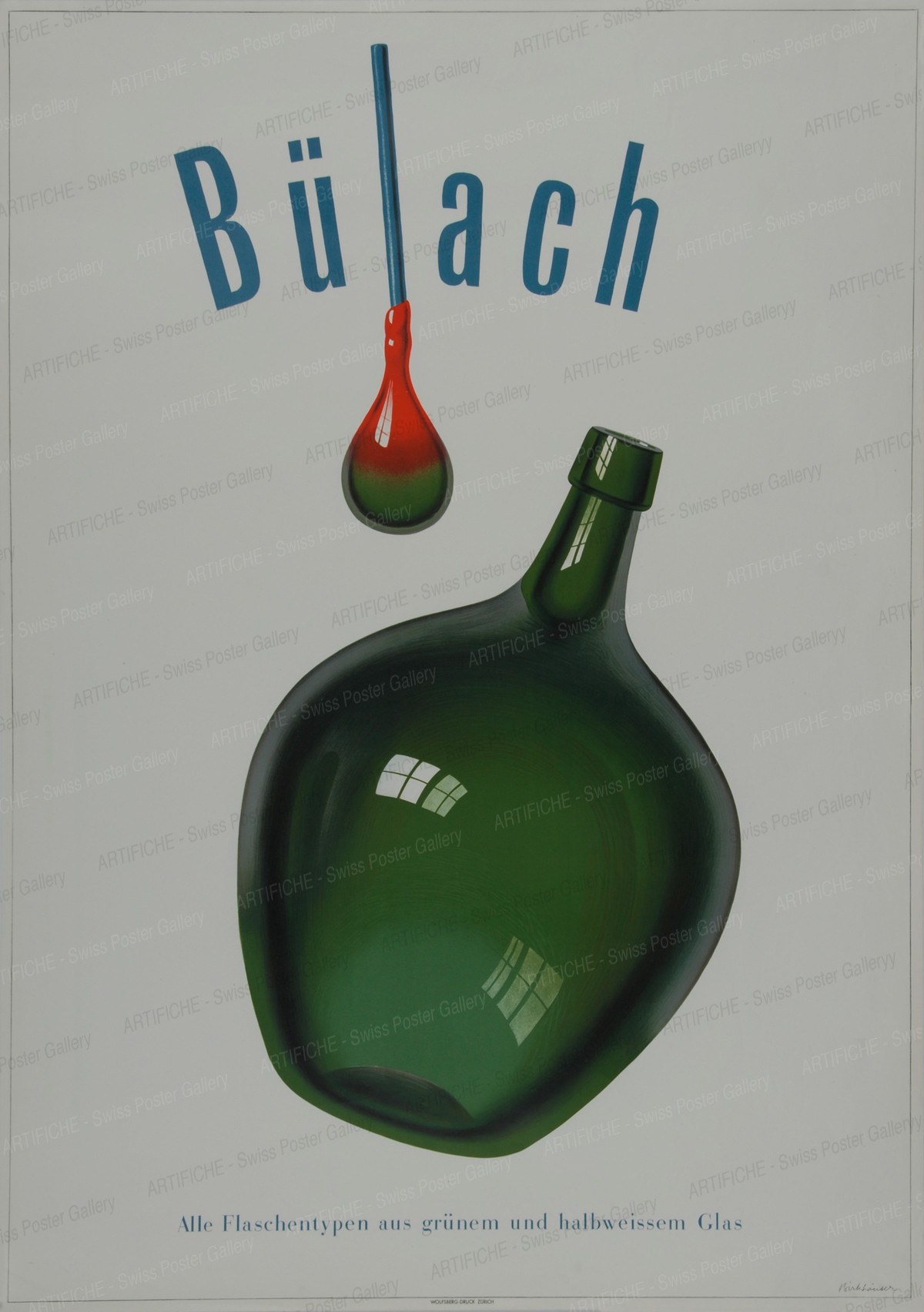 Bülach – All bottle types in green and white glass, Peter Birkhäuser