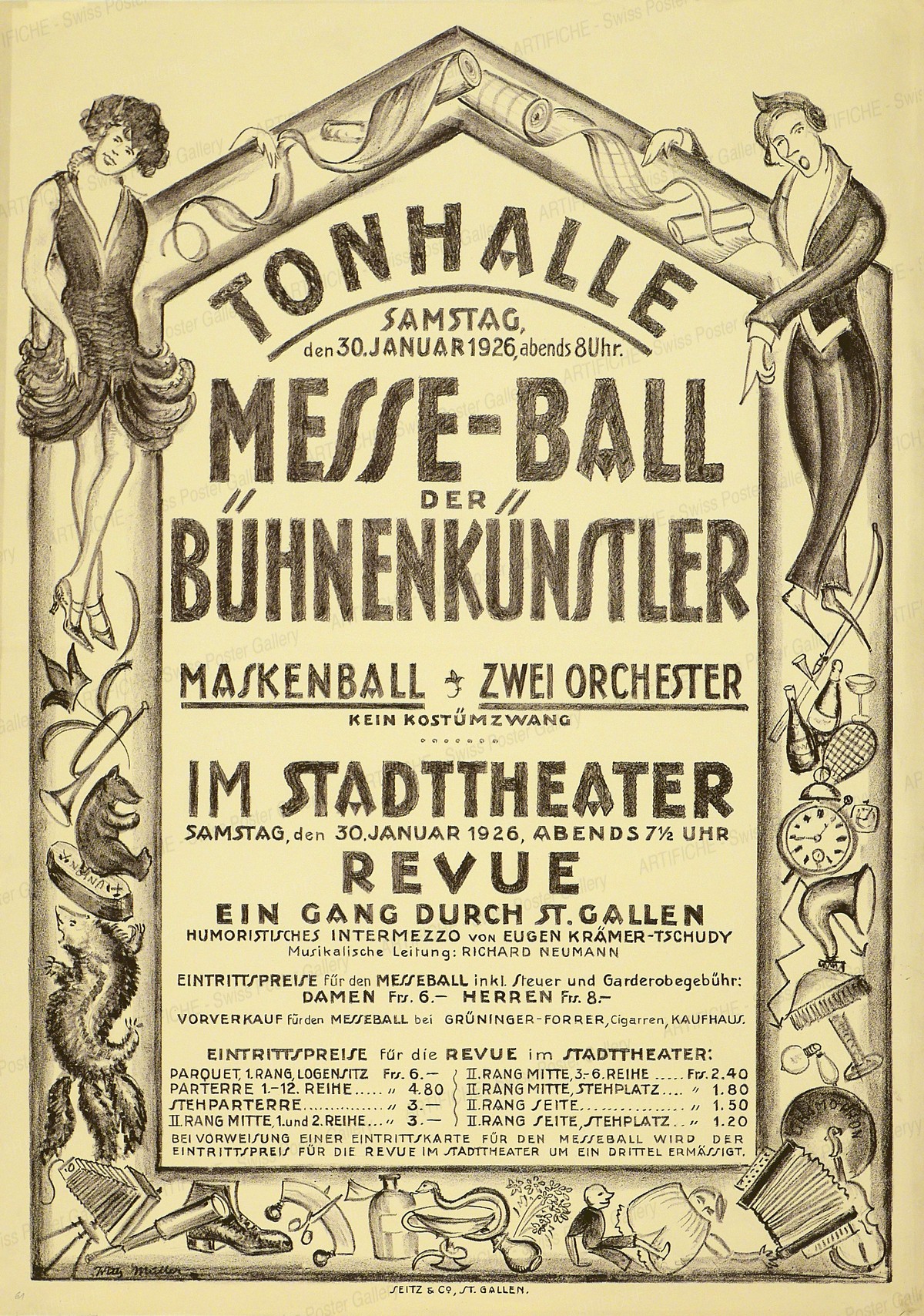 Tonhalle Messe-Ball der Bühnenkünstler, Willy Adolf Müller