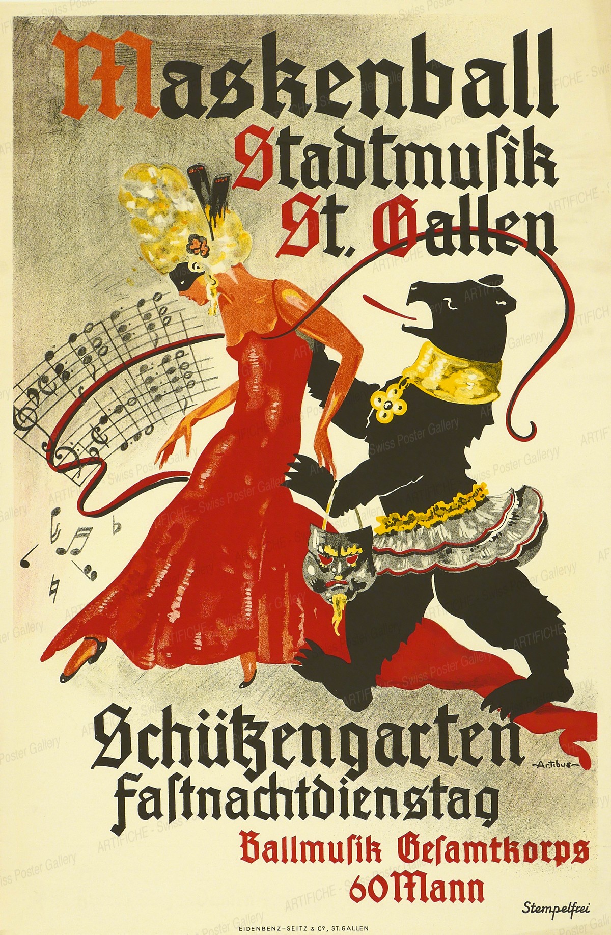 Masquerade ball Stadtmusik St. Gallen – Schützengarten Carnival Tuesday, Artibus