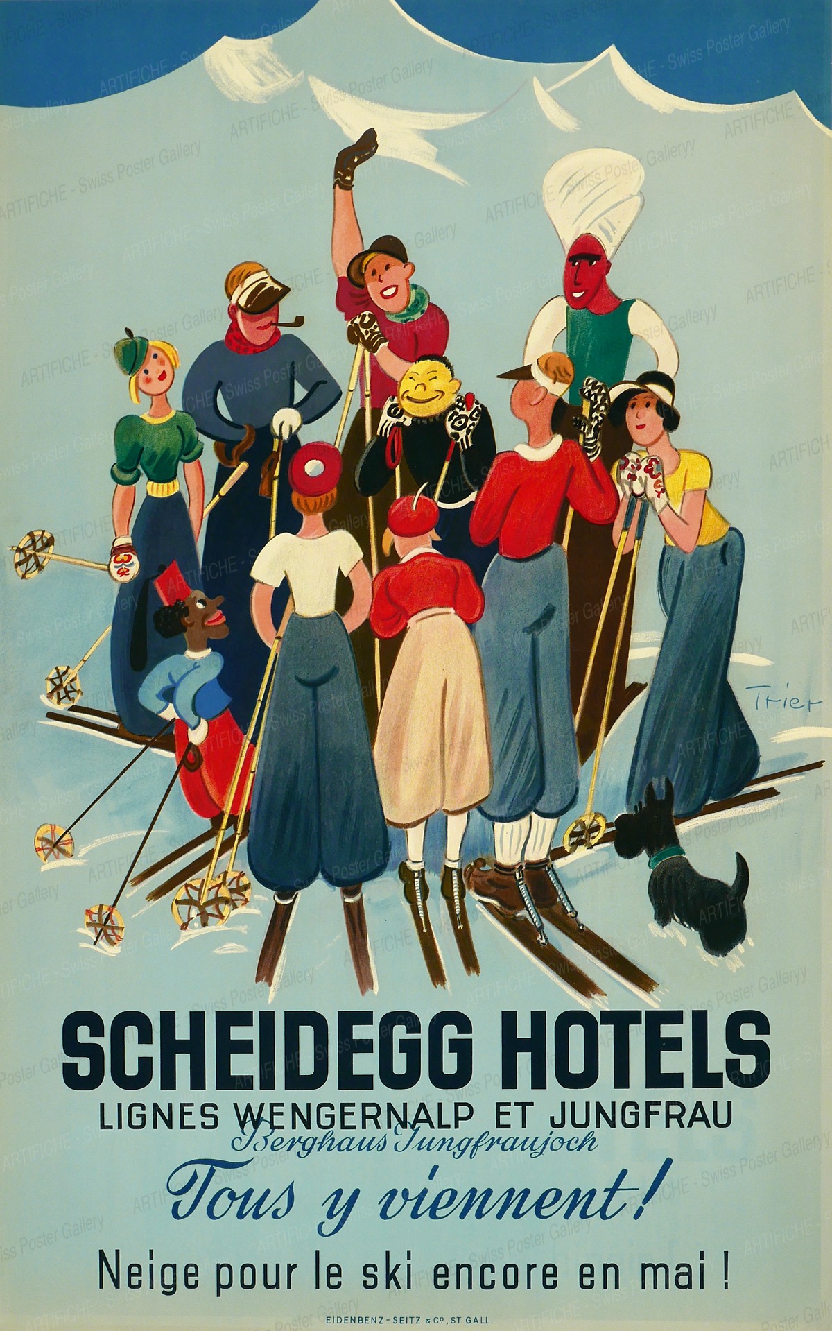Scheidegg Hotels – Tous y viennent! Lignes Wengernalp et Jungfrau, Walter Trier