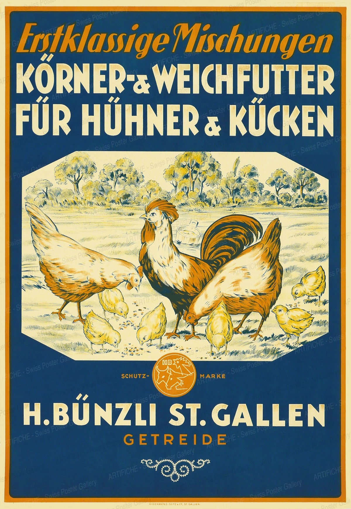 H. Bünzli St. Gallen grains – first-class chicken feed, Artist unknown