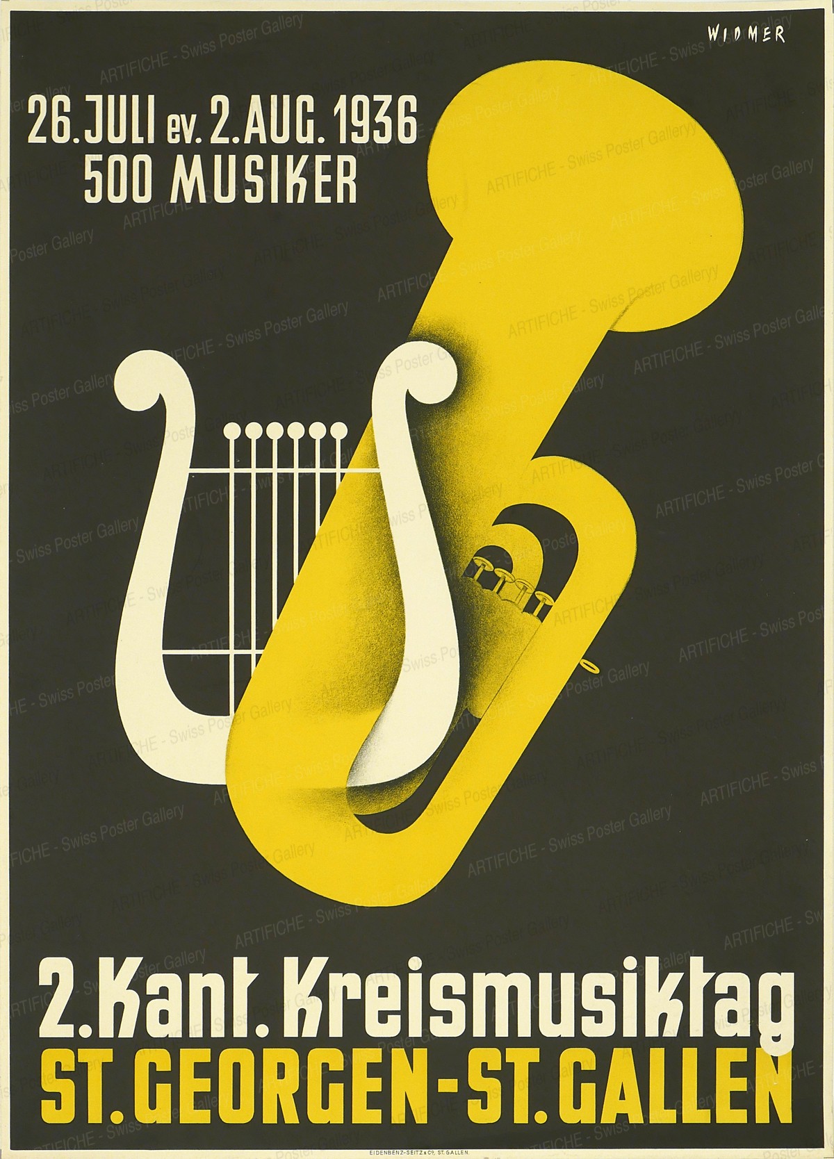 2. Kant. Kreismusiktag St. Georgen – St. Gallen – 26. Juli ev. 2. Aug. 1936 – 500 Musiker, Alfred Widmer