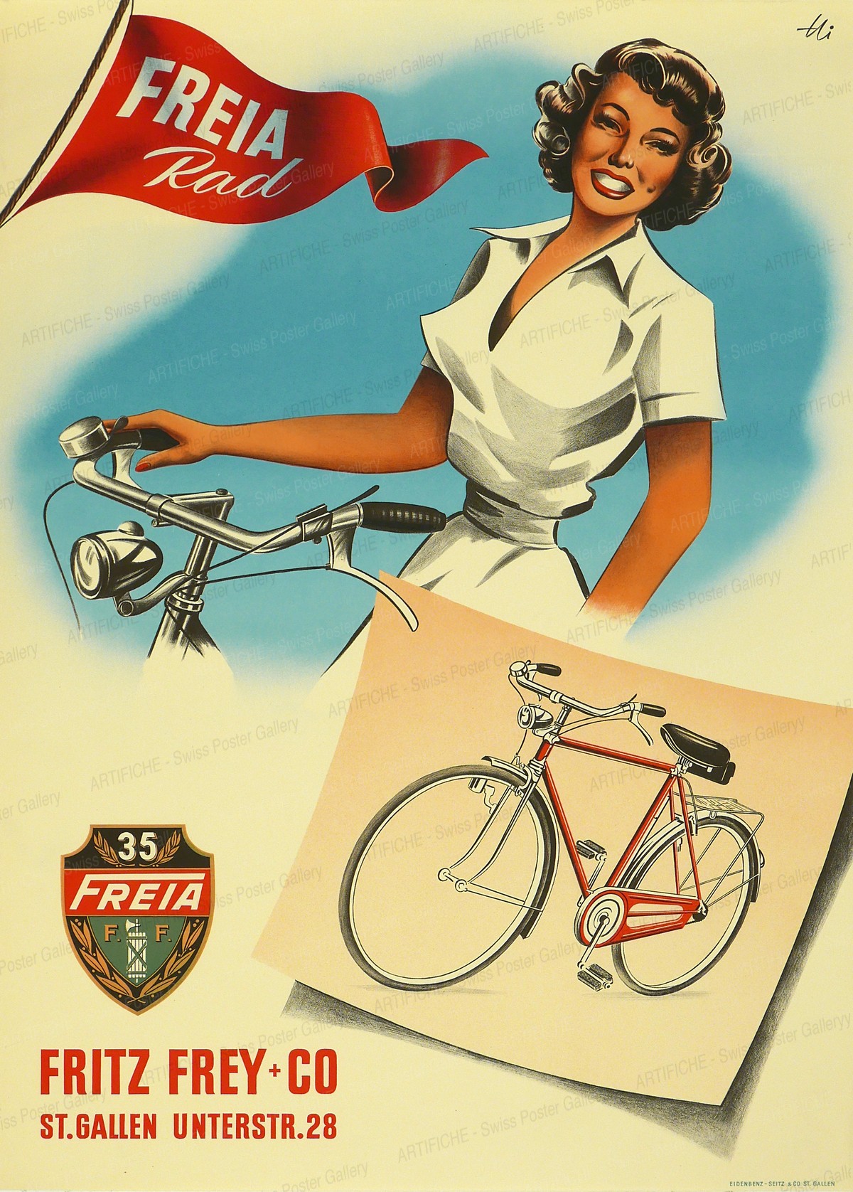 Fritz Frey + Co St. Gallen – Freia Bicycle, Artist unknown