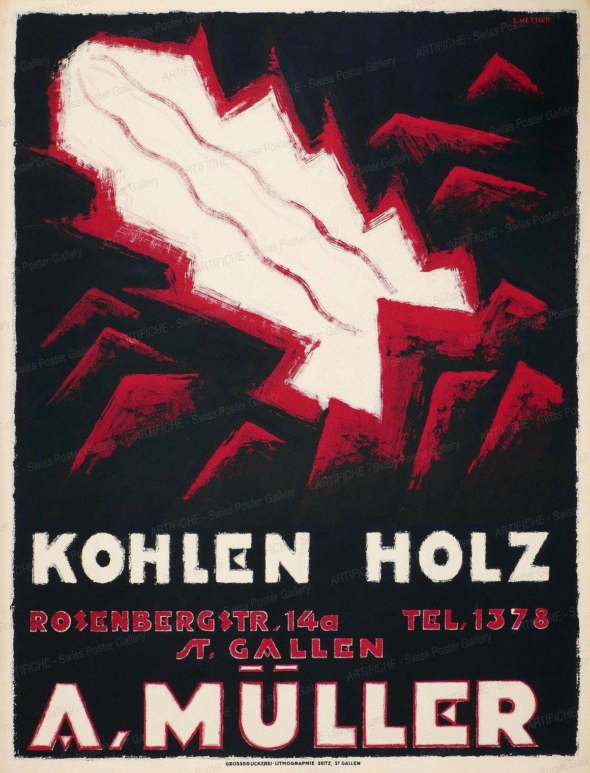Kohlen Holz A. Müller, Ernst Mettler
