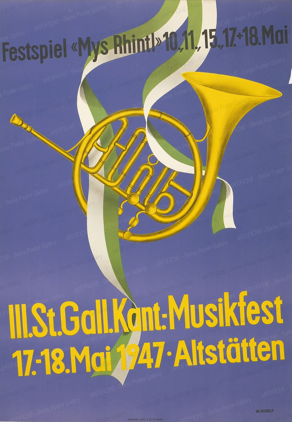 III. St. Gall. Kant.-Musikfest 17.-18. Mai 1947 Altstätten – Festspiel “Mys Rhintl”, Willy Kobelt