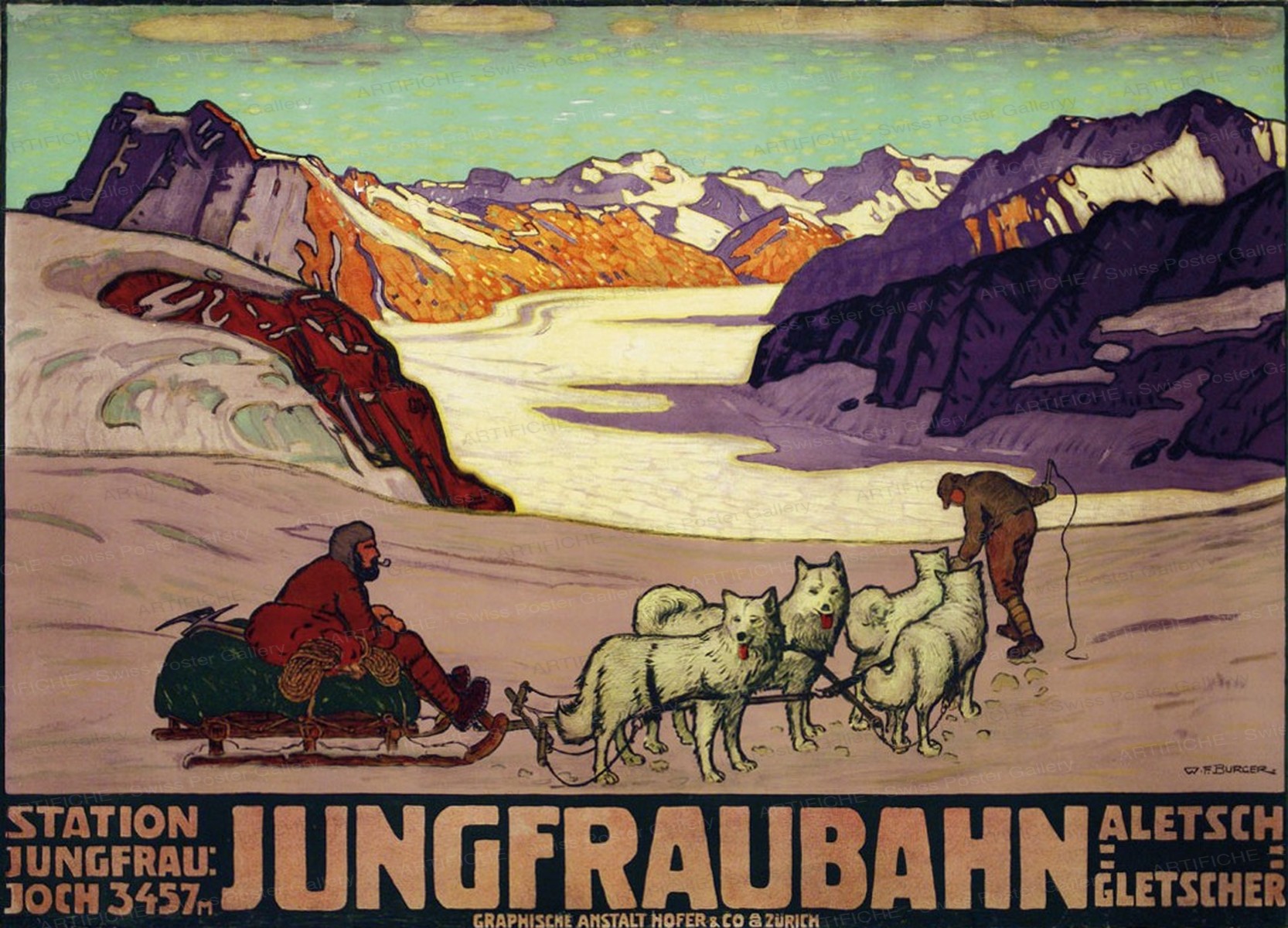 Jungfraubahn Station Jungfrau Joch, Aletsch Gletscher, Wilhelm Friedrich Burger