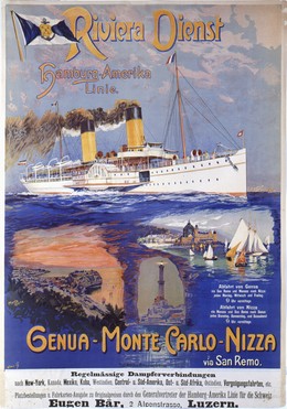 Riviera Dienst – Hamburg-America-Linie – Genua-Monte-Carlo-Nizza, Artist unknown