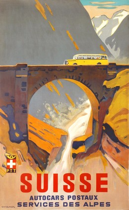 SUISSE – Autocars Postaux – Service des Alpes, Wilhelm Friedrich Burger