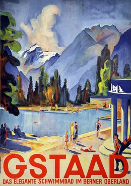 GSTAAD – Das elegante Schwimmbad im Berner Oberland, Otto Baumberger