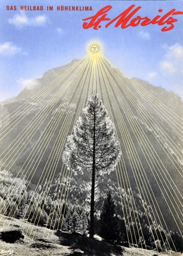 St. Moritz (vintage print ad, mounted; size 24,5 x 34 cm), Walter Herdeg