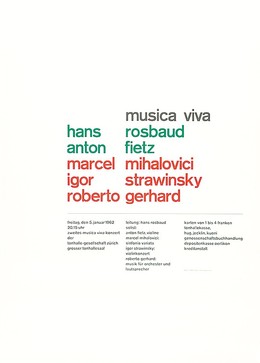 musica viva – Hans Rosbaud – Anton Fietz – Marcel Mihalovici – Igor Strawinsky – Roberto Gerhard, Josef Müller-Brockmann
