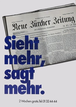 Neue Zürcher Zeitung – sieht mehr, sagt mehr, Artist unknown