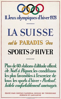 II. Jeux olympiques d’hiver 1928 – La Suisse est le PARADIS des sports d’hiver, Artist unknown