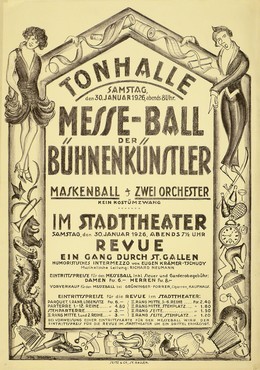 Tonhalle Fair Ball of stage artists, Willy Adolf Müller