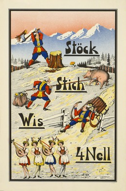 Stöck – Stich – Wis – 4 Nell [Jass playing cards], Artist unknown